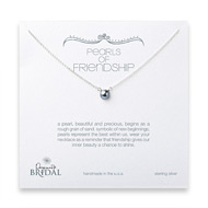 bridal pearls of friendship sterling silver necklace with silver pearl