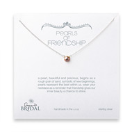 bridal pearls of friendship rose pearl necklace, sterling silver