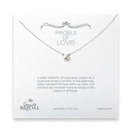 bridal pearls of love sterling silver necklace with white pearl