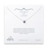 bridal pearls of love sterling silver necklace with silver pearl