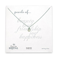 wrapped white pearl sterling silver reminder necklace
