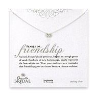 bridal pearls of friendship sterling silver necklace with white pearl - 18 inches