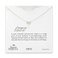 bridal pearls of love sterling silver necklace with white pearl - 18 inches