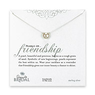 bridal large pearls of friendship sterling silver necklace with white pearl - 18 inches