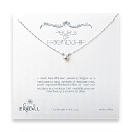 bridal pearls of friendship sterling silver necklace with white pearl - 18 inches