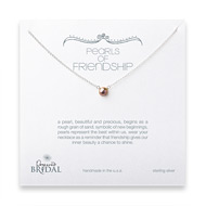 bridal pearls of friendship sterling silver necklace with rose pearl - 18 inches