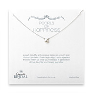 bridal pearls of happiness sterling silver necklace with white pearl - 18 inches