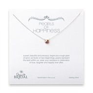 bridal pearls of happiness sterling silver necklace with rose pearl - 18 inches