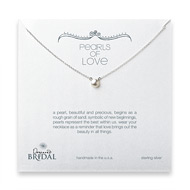 bridal pearls of love sterling silver necklace with white pearl - 18 inches