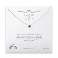 bridal pearls of love rose pearl necklace, sterling silver - 18 inches