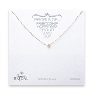 bridal faceted pearl necklace, sterling silver - 18 inches