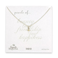 bridal white pearl sterling silver twist necklace