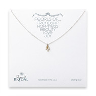 bridal 3 pearl necklace, sterling silver