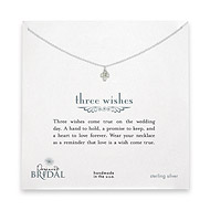 bridal three wishes sterling silver necklace with white pearls