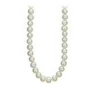 bridal large pearl strand jackie necklace with gold dipped clasp