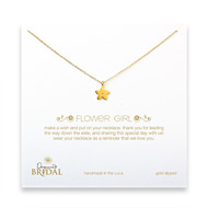 bridal flower girl gold dipped cherry blossom necklace - 14 inches