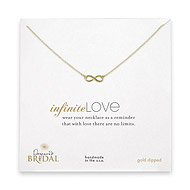 bridal small gold dipped infinite love necklace