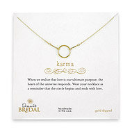 bridal karma necklace, gold dipped - 18 inches