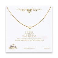 bridal here comes the bride gold dipped necklace - 18 inches