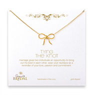 bridal tyring the knot necklace, gold dipped - 18 inches