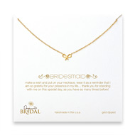 bridal bow bridesmaid necklace, gold dipped - 18 inches