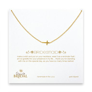 bridal bridesmaid cross gold dipped necklace - 18 inches