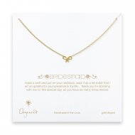 bridesmaid bow necklace, gold dipped