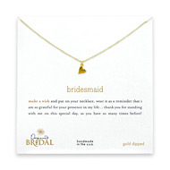 bridesmaid reminder bridal necklace with gold dipped sideways heart