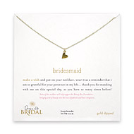 bridesmaid reminder bridal necklace with gold dipped sideways heart