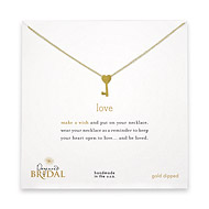 love reminder bridal necklace with gold dipped key to my heart