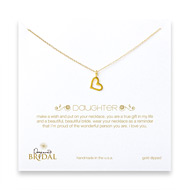 bridal daughter gold dipped loving heart necklace