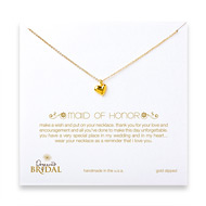 bridal maid of honor gold dipped full heart necklace