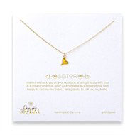 bridal sister gold dipped happy heart necklace