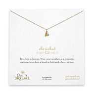 bridal cherished diamond gold dipped heart necklace