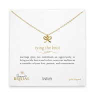 bridal tying the knot gold dipped necklace