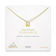 bridal best friends gold dipped angel wings set of 2 necklaces