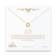 bridal love knot gold dipped necklace