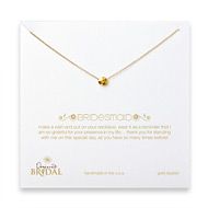 bridal faceted bead bridesmaid necklace, gold dipped