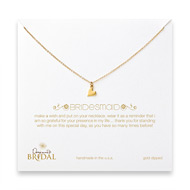 bridal bridesmaid gold dipped sideways heart gold necklace