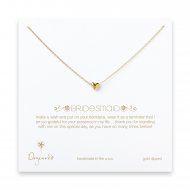 bridesmaid heart necklace, gold dipped