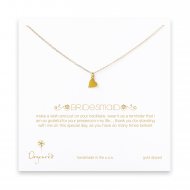 bridesmaid, sideways heart necklace, gold dipped