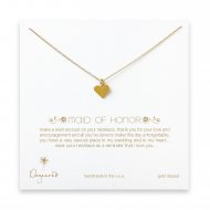 maid of honor perfect heart necklace, gold dipped