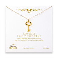 bridal key to a happy marriage gold dipped necklace - 18 inches