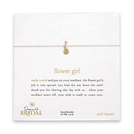 flower girl make a wish bridal necklace with gold dipped small daisy on pink