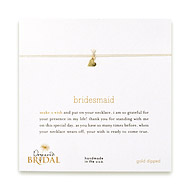 bridesmaid make a wish bridal necklace with gold dipped sideways heart on creme
