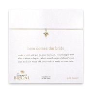 here comes the bride make a wish bridal necklace with gold dipped north star on creme