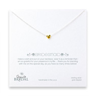 bridal bridesmaid sterling silver necklace with gold dipped heart bead necklace