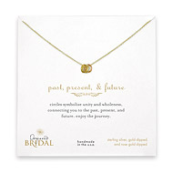 bridal small gold dipped past, present, future necklace