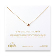 bridal bridesmaid gold dipped necklace with rose gold dipped faceted bead