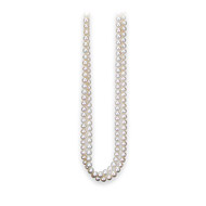 bridal large pearl strand audry necklace with sterling silver clasp - 72 inches